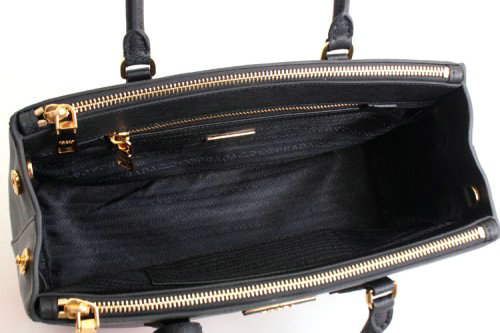 2014 Prada saffiano calfskin 30cm tote BN1801 black - Click Image to Close